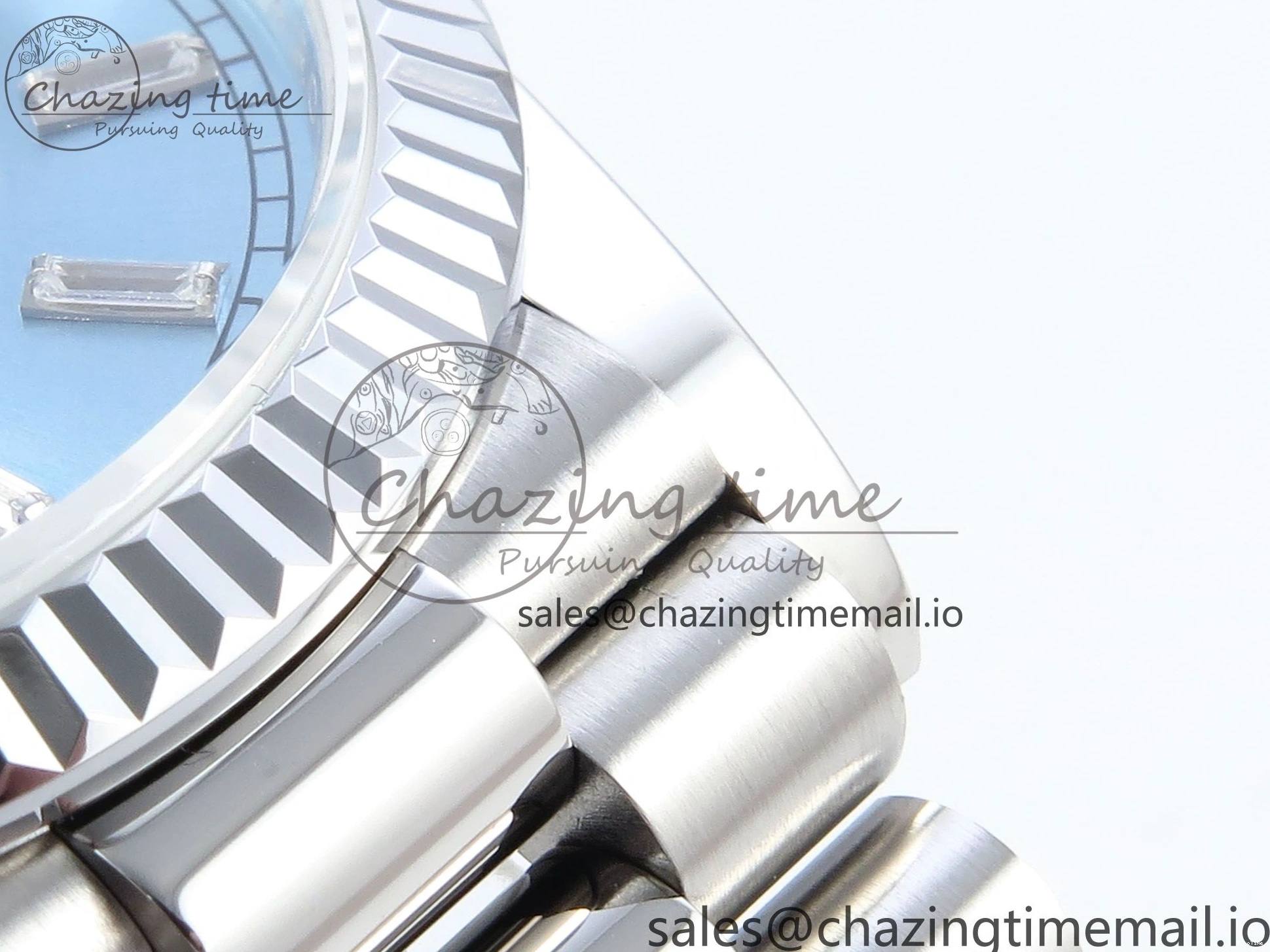 MiroTime 0404 Day Date 36 YG 128236 KF 1:1 Best Edition Ice Blue Crystal Dial on President Bracelet A2836 (Gain Weight) Modern 500